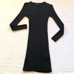 FOREVER 21 Black Long Sleeve Ribbed Sweater Dress